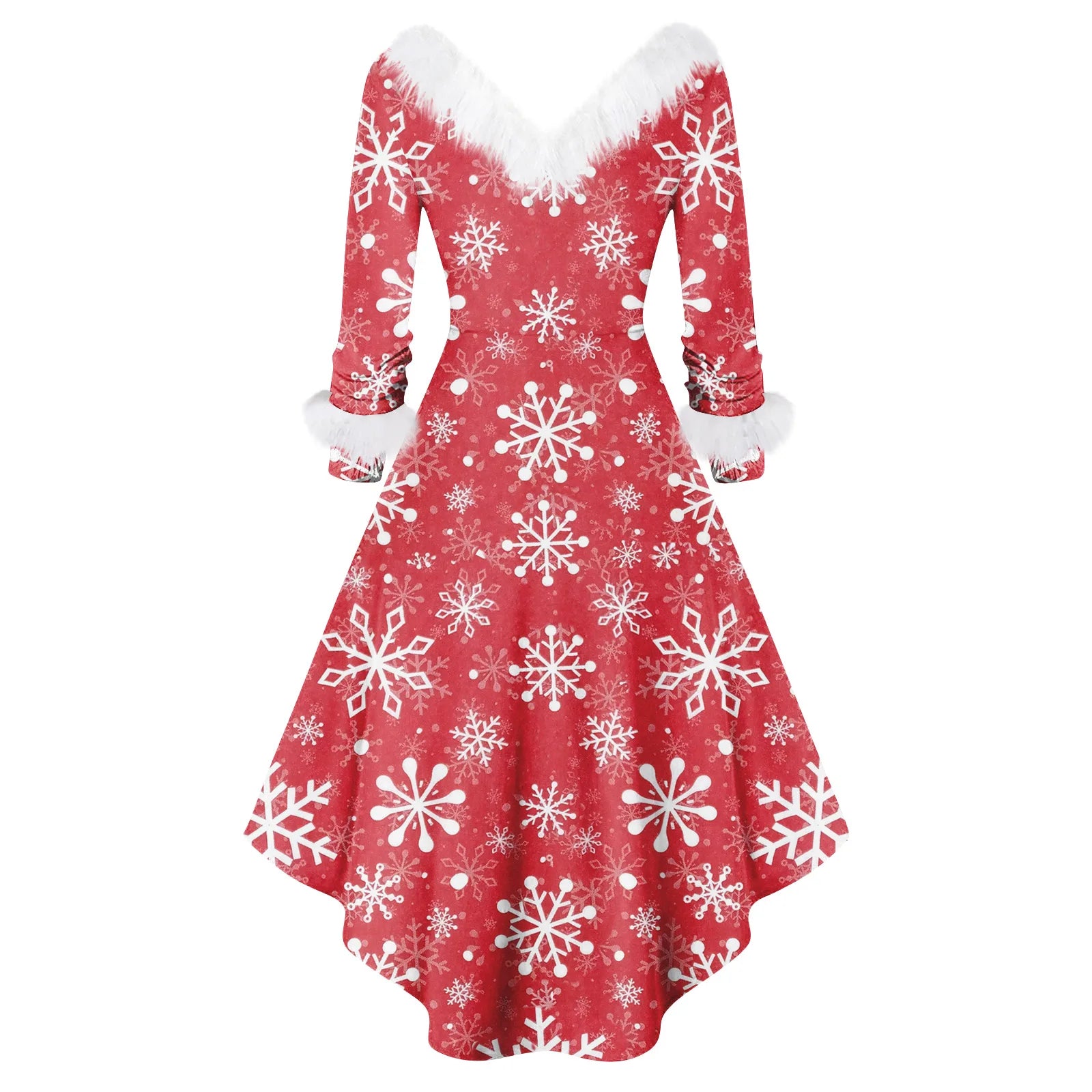 Winter Ladies' Christmas Printed Dress Party Dress Festive Vintage