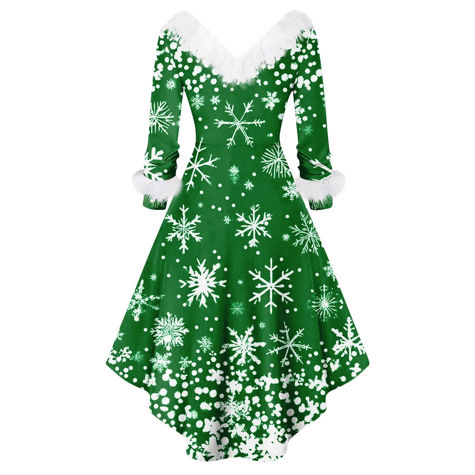 Winter Ladies' Christmas Printed Dress Party Dress Festive Vintage