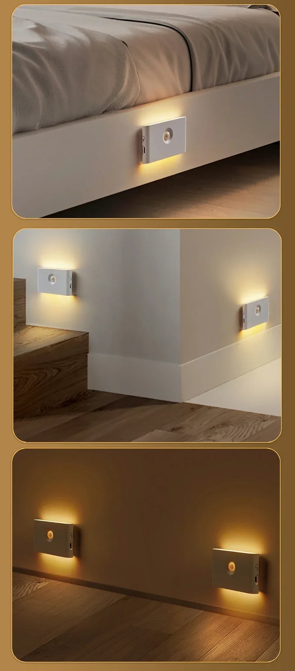 LED Induction Night Light Wireless  Wall Light Bedroom & Bathroom Night Light