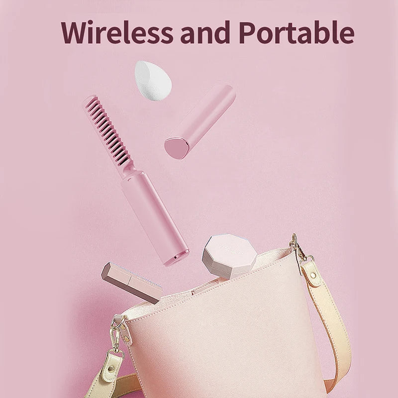Hair Straightener Comb Wireless Mini Salon Styling