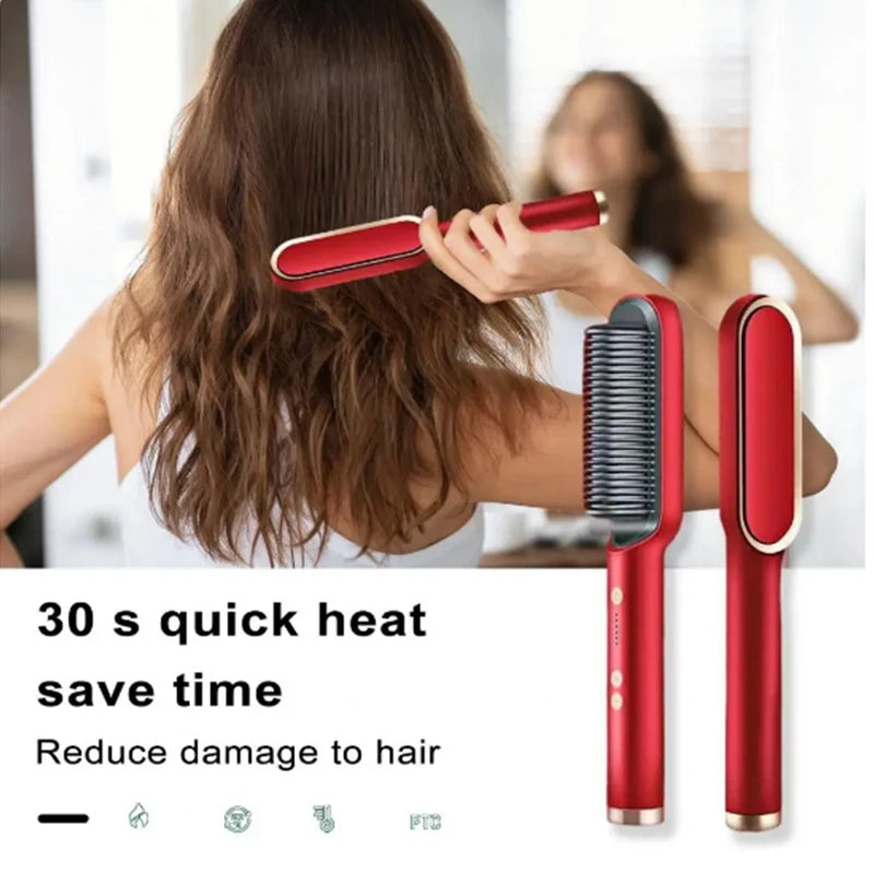 Negative Ion Hair Straight Brush Ptc Heater Comb