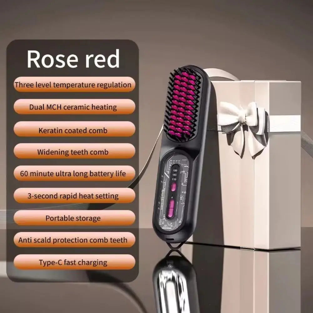 Electric Hair Straight Comb LCD Usb Ceramic Heating 3-Speed