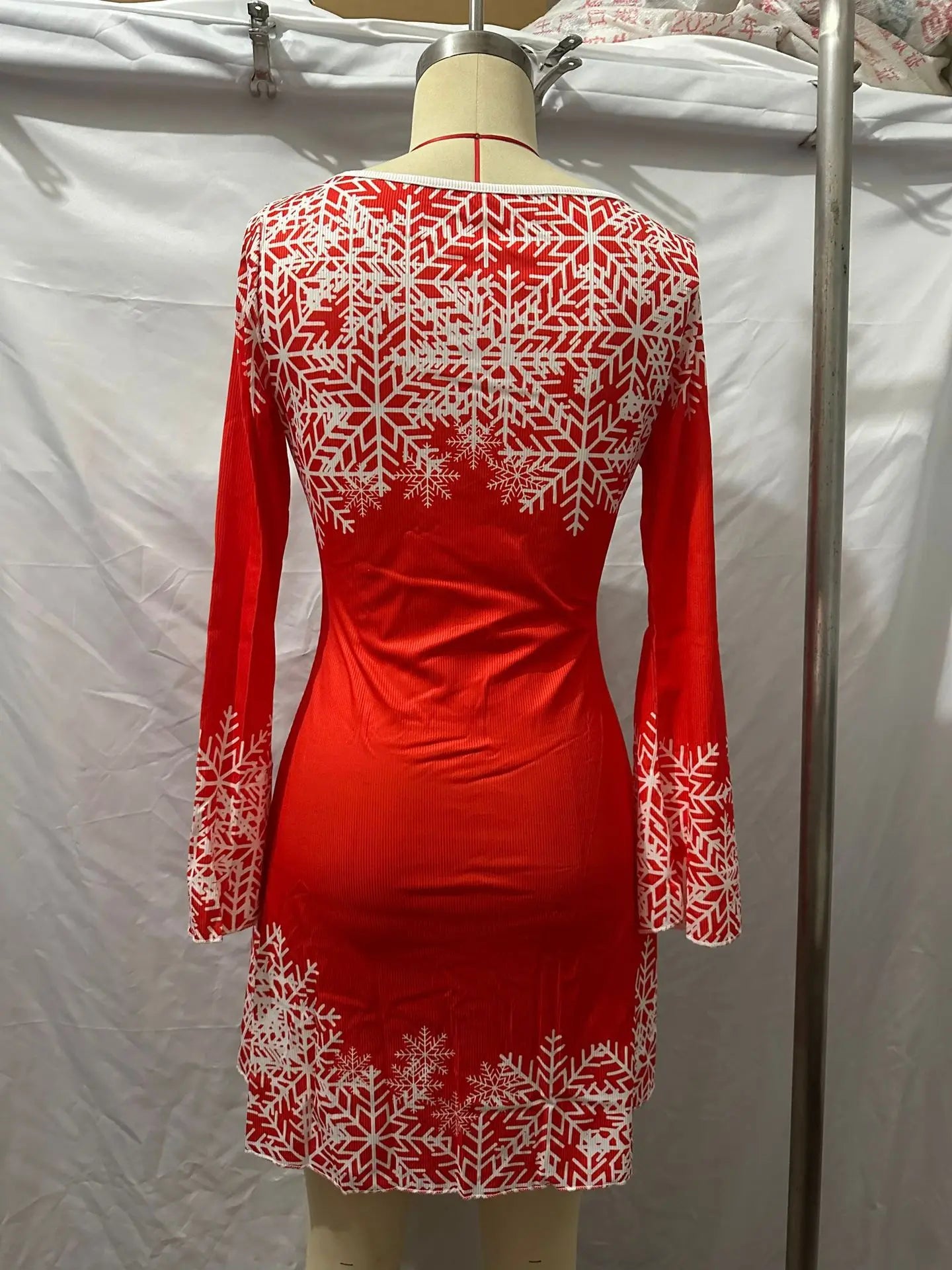 Fashion Christmas Dress For Women Casual Print Long Sleeve
