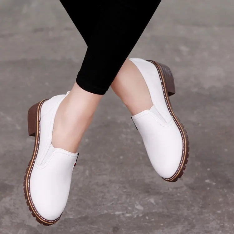 Summer Footwear for Woman Flat Solid Color Oxford Shoes Soft Leather Sneakers