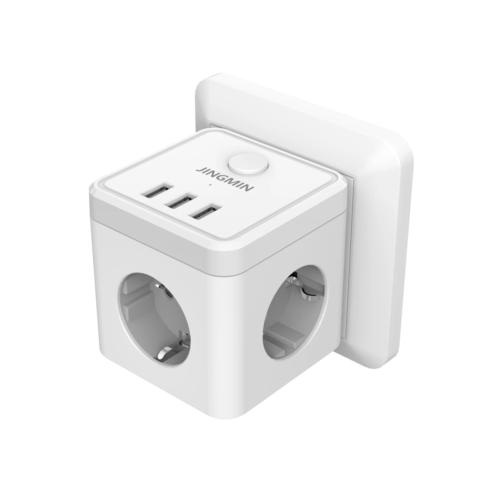 Wall Socket Extender with 3 AC Outlets 3 USB Ports 6-in-1 EU Plug Charger