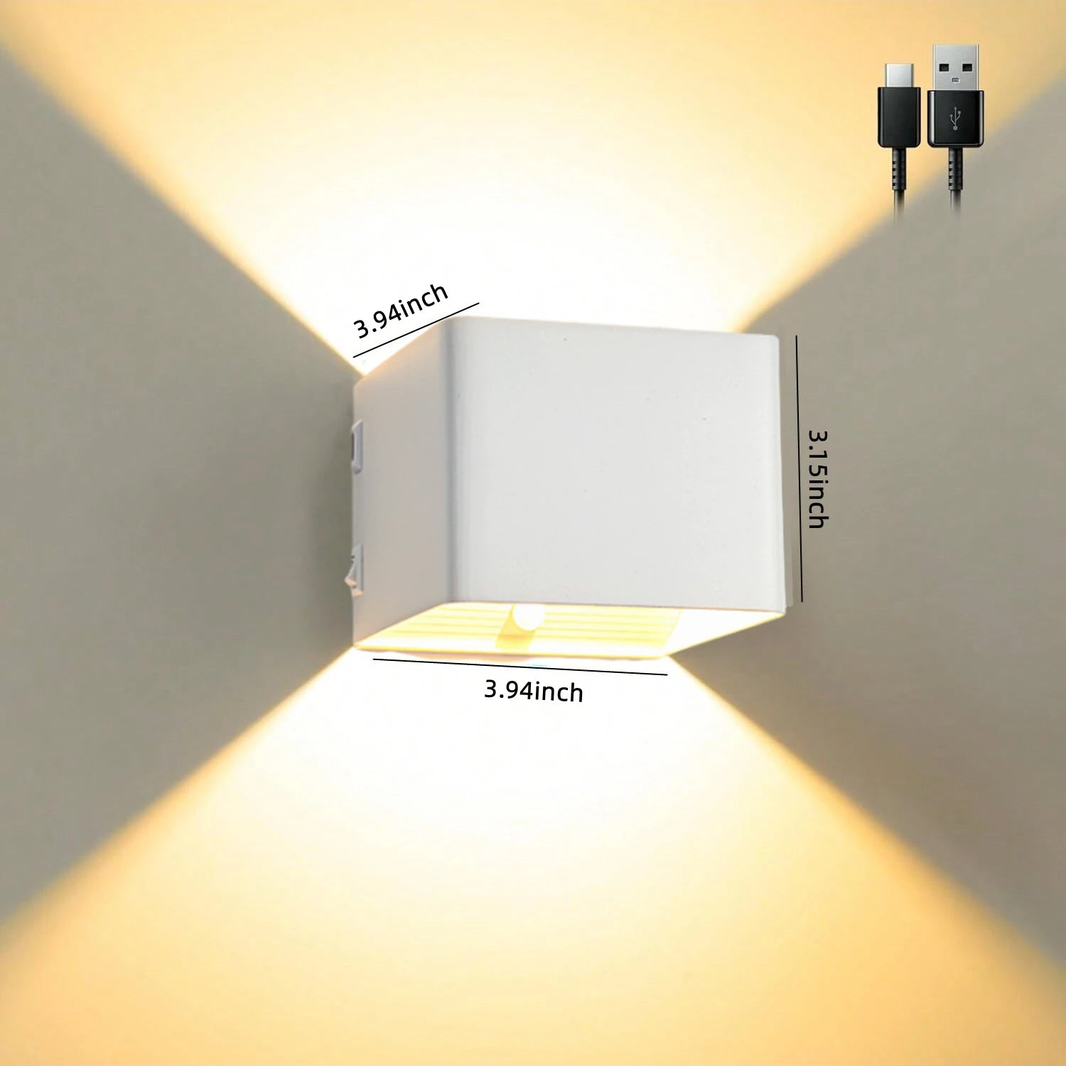 Wiring-Free Rechargeable Wall Lamp 1-Piece Set