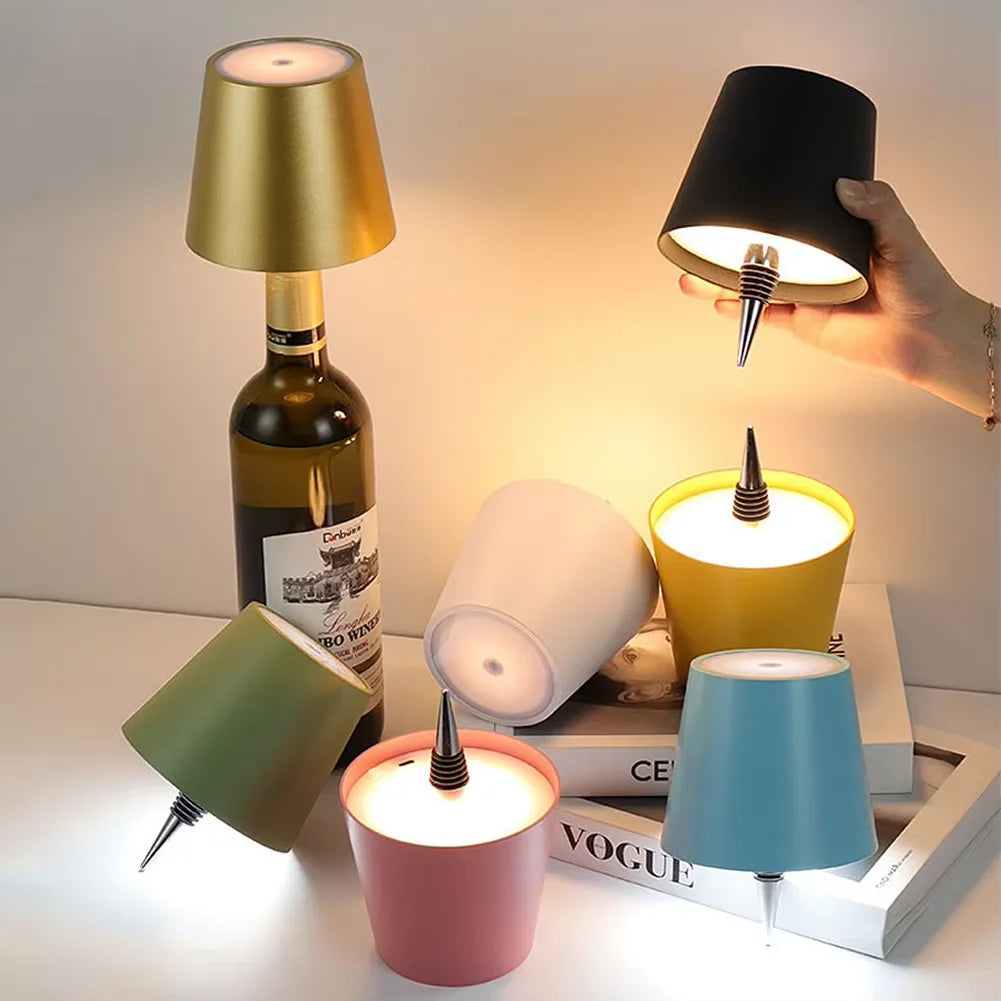 Wireless Wine Bottle LED Table Lamp Bar Cafe Atmosphere Night Light