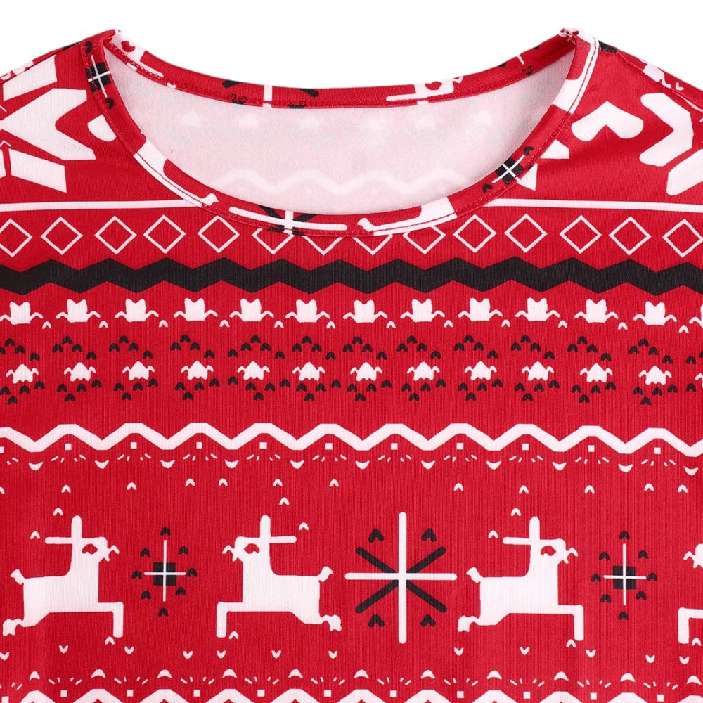 Elegant Women Christmas Elegant Bodycon Snowflake Red Xmas Short Skirt