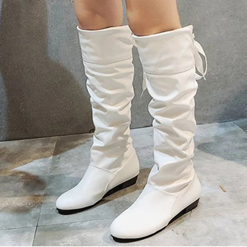 Shoes For Women Spring Knee High Boots Red Black White Tall Boots