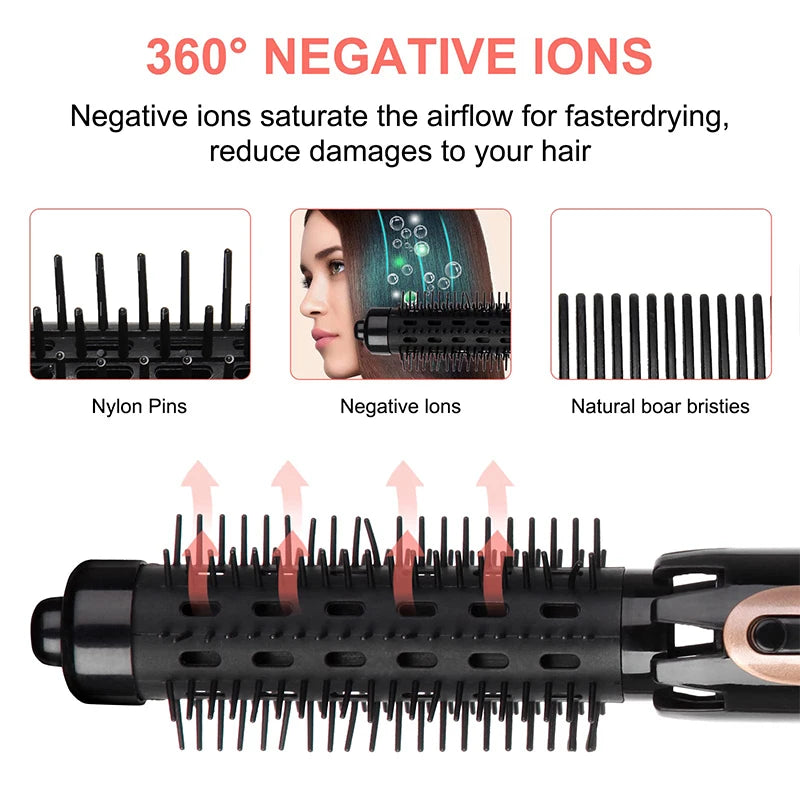 4 In1 Multi-Functional Hair Care Hot Air Comb Negative Ion Curling