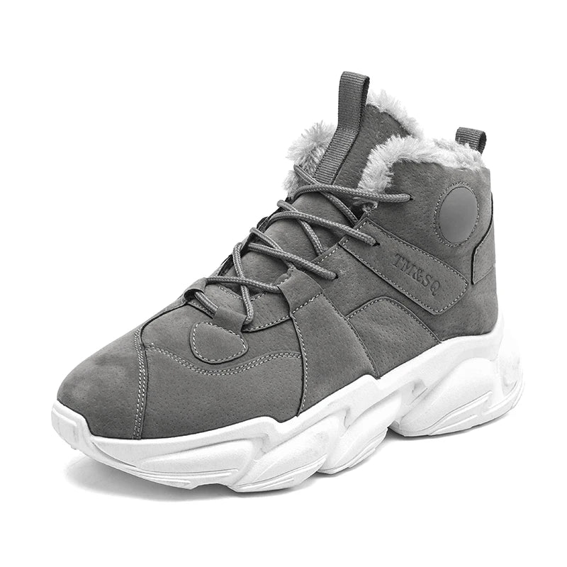 Men Boots Winter Shoes Mans Footwear Warm Fur Snow