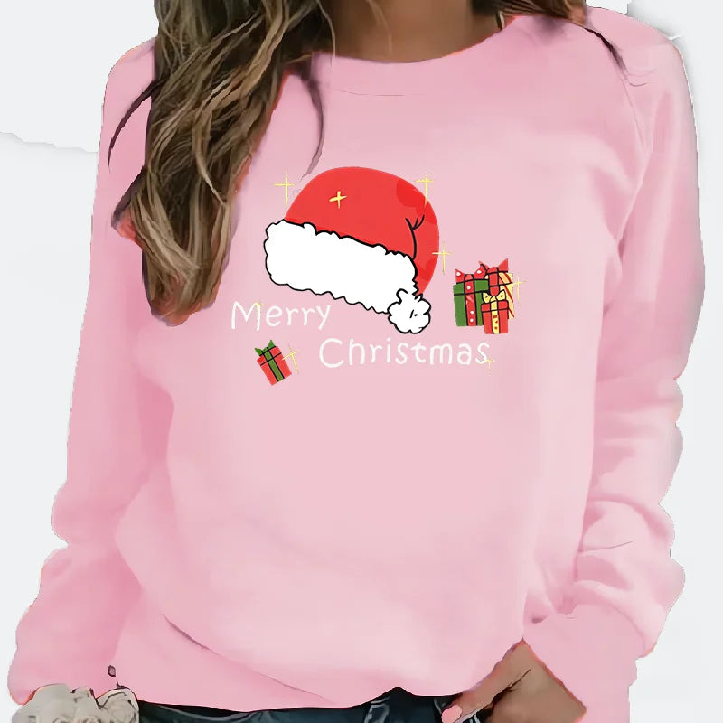 Christmas Long Sleeve Crewneck Hoodie Woman Sweatshirt Streetwear Women