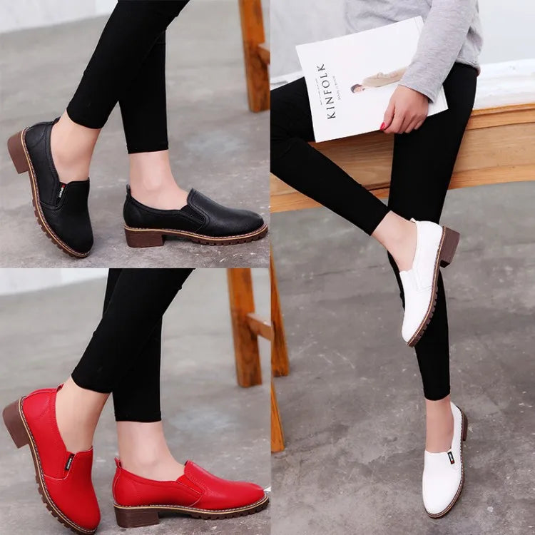 Summer Footwear for Woman Flat Solid Color Oxford Shoes Soft Leather Sneakers