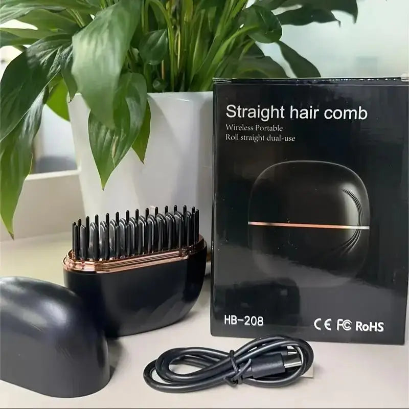 Wireless Charging Hair Comb Professional Straightening Hairdressing Tool