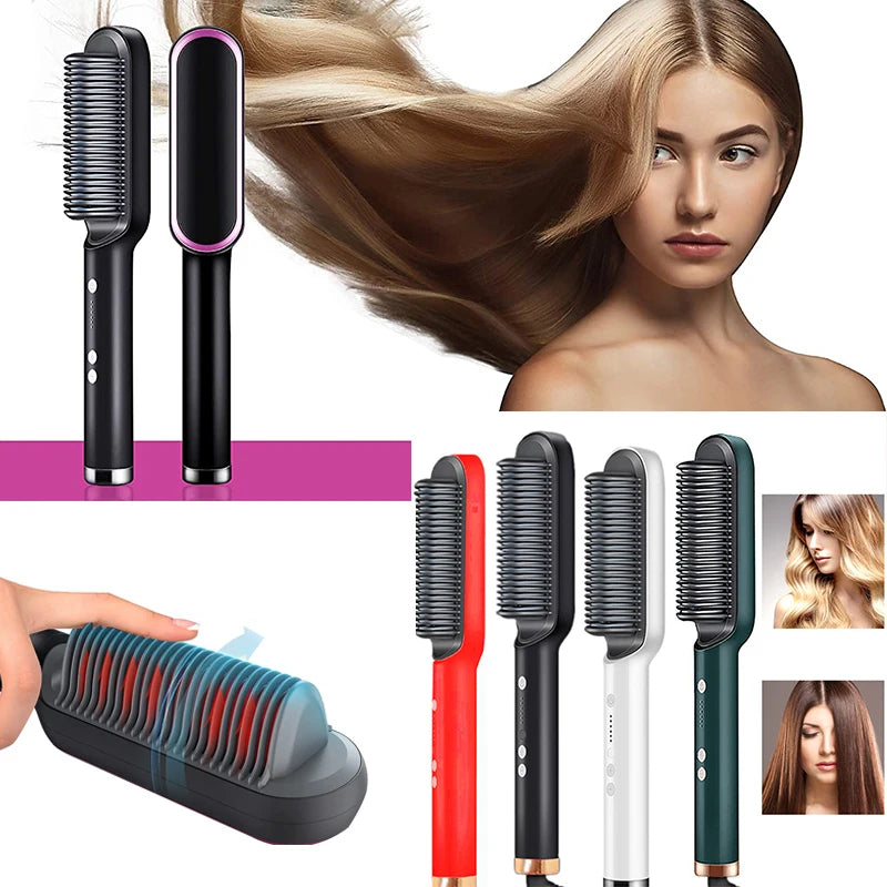 Negative Ion Hair Straight Brush Ptc Heater Comb