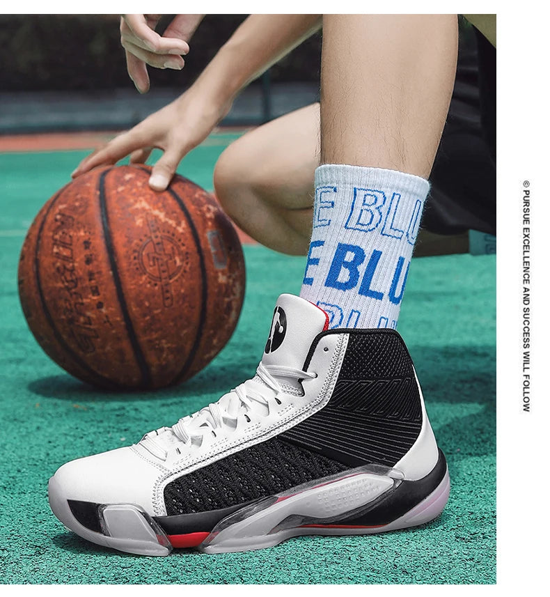 High Top Basketball Shoes Men Breathable Sneakers