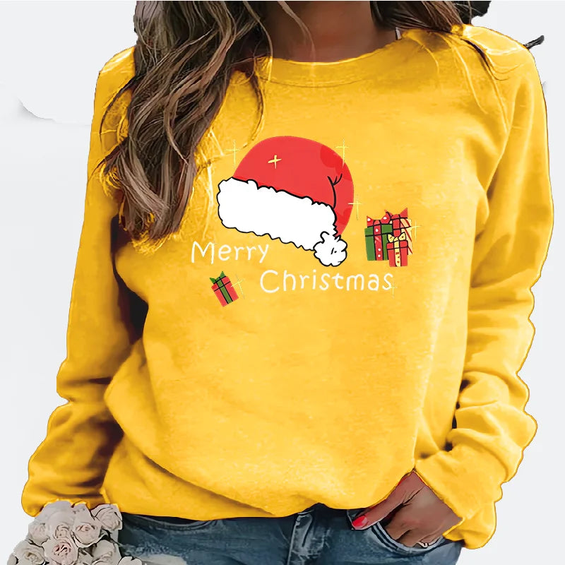 Christmas Long Sleeve Crewneck Hoodie Woman Sweatshirt Streetwear Women